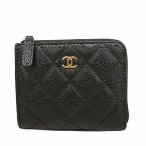 CHANEL Black Caviar Leather Wallet